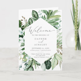 Woodland Greenery Folded Wedding Programma