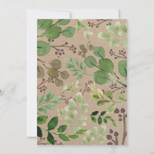 Woodland Greenery Forest Animals 2e verjaardag Kaart (Achterkant)