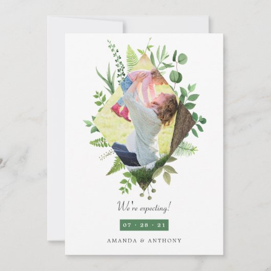 Woodland Greenery Fotoaankondiging Aankondiging (Voorkant)