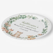 Woodland Greenery Gender Neutral Baby shower  Papieren Bordje (Gekanteld)