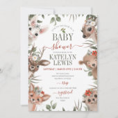 Woodland Greenery Girl Baby shower Kaart (Voorkant)