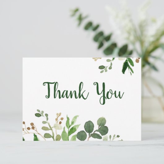 Woodland greenery Hartelijk dank Informatiekaartje (Staand voorkant)
