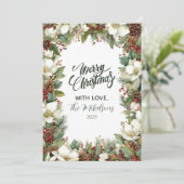 Woodland Greenery Holiday Gathering Feestdagenkaart (Staand voorkant)