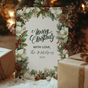 Woodland Greenery Holiday Gathering Feestdagenkaart