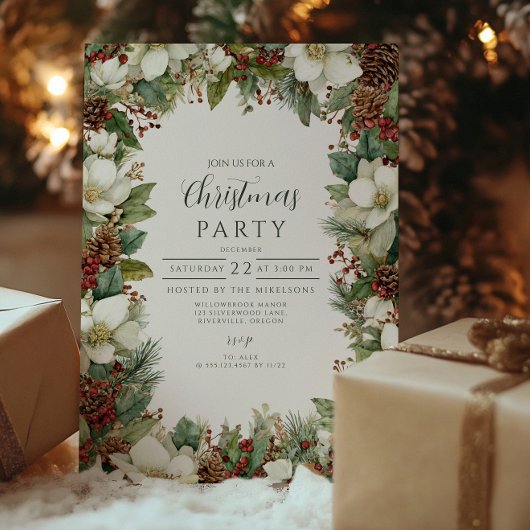 Woodland Greenery Holiday Gathering Kaart