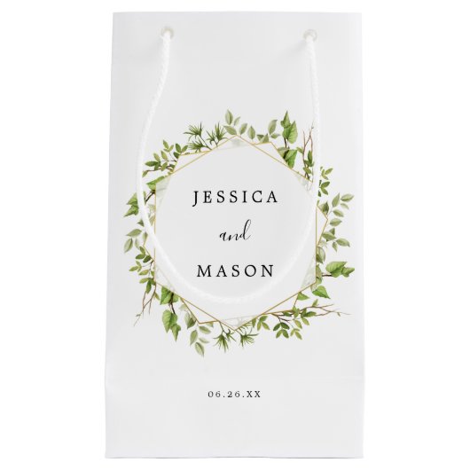 Woodland Greenery Hotel Wedding Gift Bag Klein Cadeauzakje (Voorkant)