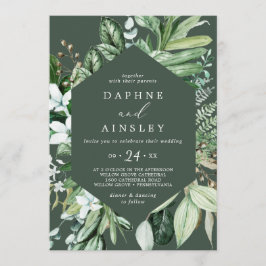 Woodland Greenery Hunter Casual Wedding Invitation Kaart