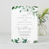 Woodland Greenery in één bruiloft Kaart (Staand voorkant)