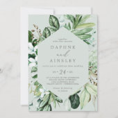 Woodland Greenery | Mint Green Casual Wedding Kaart (Voorkant)