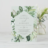 Woodland Greenery | Mint Green Casual Wedding Kaart (Staand voorkant)
