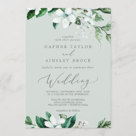 Woodland Greenery | Mint Green Wedding Kaart