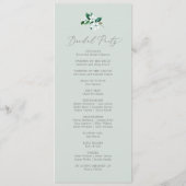 Woodland Greenery | Mint Green Wedding Programme Programmakaart (Achterkant)