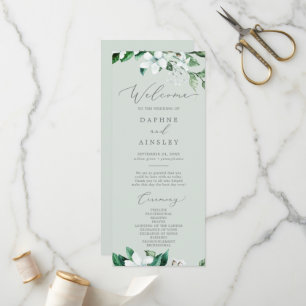 Woodland Greenery   Mint Green Wedding Programme Programmakaart