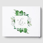 Woodland Greenery Monogram Back Wedding Gastenboek (Achterkant)