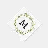 Woodland Greenery Monogram Cocktail servet (Hoek)