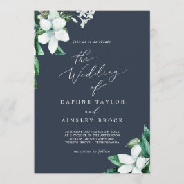 Woodland Greenery | Navy Blue, het huwelijk van Kaart