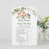 Woodland Greenery raadt het prijsspel Baby shower (Staand voorkant)