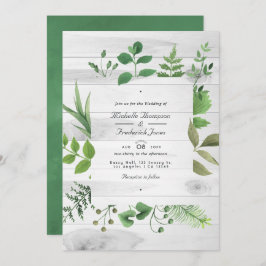 Woodland Greenery Rustic QR Code RSVP Weddenschap Kaart