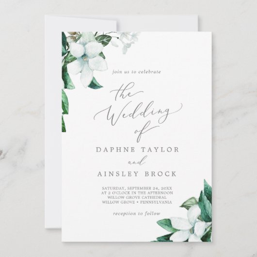 Woodland Greenery The Wedding of Kaart (Voorkant)