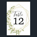 Woodland Greenery Trouwtafelnummers Kaart<br><div class="desc">Help uw gasten gemakkelijk hun tafels te vinden met deze prachtige tabelnummers. Verander eenvoudig het nummer en voeg het toe aan uw wagen. Druk zoveel getallen af als u nodig hebt!</div>