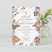 Woodland Greenery Virtual Baby shower Kaart (Staand voorkant)