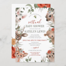 Woodland Greenery Virtual Baby shower