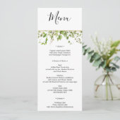 Woodland Greenery Wedding Menu en dank je wel Kaart (Staand voorkant)