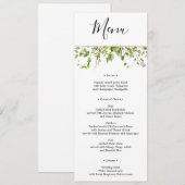 Woodland Greenery Wedding Menu of Vrijgezellenfees Kaart (Voorkant / Achterkant)