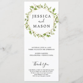 Woodland Greenery Wedding Programme Programmakaart