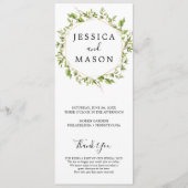 Woodland Greenery Wedding Programme Programmakaart (Voorkant)