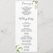 Woodland Greenery Wedding Programme Programmakaart (Achterkant)