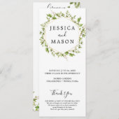 Woodland Greenery Wedding Programme Programmakaart (Voorkant / Achterkant)