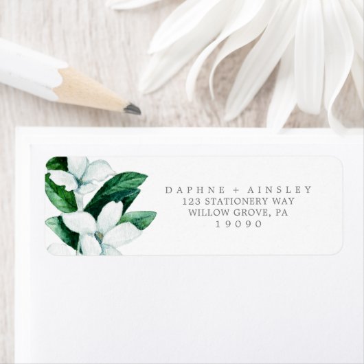 Woodland Greenery Wedding Return Label (Insitu)