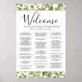 Woodland Greenery Wedding Seating Chart Sign Poster (Voorkant)