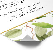 Woodland Greenery Wedding Seating Chart Sign Poster (Hoek)