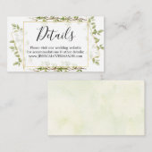 Woodland Greenery Wedding Website Insert Kaart (Voorkant / Achterkant)