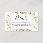 Woodland Greenery Wedding Website Insert Kaart (Voorkant)
