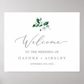 Woodland Greenery Wedding Welcome Poster (Voorkant)