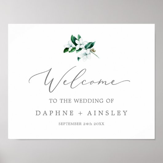 Woodland Greenery Wedding Welcome Poster (Voorkant)