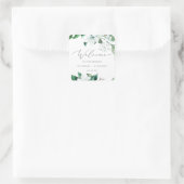 Woodland Greenery Wedding Welcome Vierkante Sticker (Tas)
