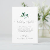 Woodland Greenery Wedding Wishing Well Kaart (Staand voorkant)