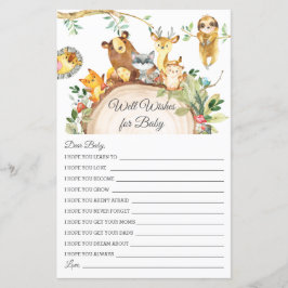 Woodland Greenery Well wil Baby shower Kaart