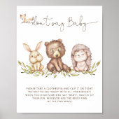 Woodland Greenery Zeg geen Baby-game-Poster Poster (Voorkant)