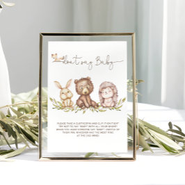 Woodland Greenery Zeg geen Baby-game-Poster Poster