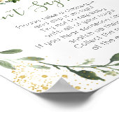 Woodland Greenery Zeg geen Baby-spel Poster (Hoek)