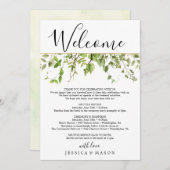 Woodland Greens Wedding Welkom Route Programmakaart (Voorkant / Achterkant)