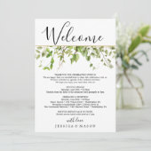 Woodland Greens Wedding Welkom Route Programmakaart (Staand voorkant)