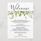 Woodland Greens Wedding Welkom Route Programmakaart (Voorkant)