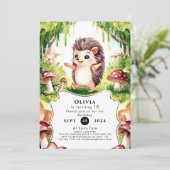 Woodland grillige egel verjaardag kaart (Staand voorkant)