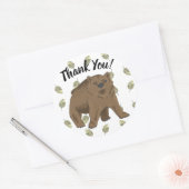 Woodland Grizzly Beer Cub Dank je Ronde Sticker (Envelop)